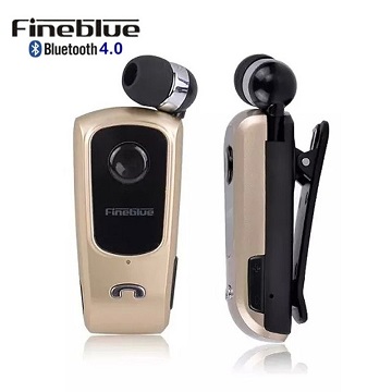 Auricolare Bluetooth con clip e filo retrattile