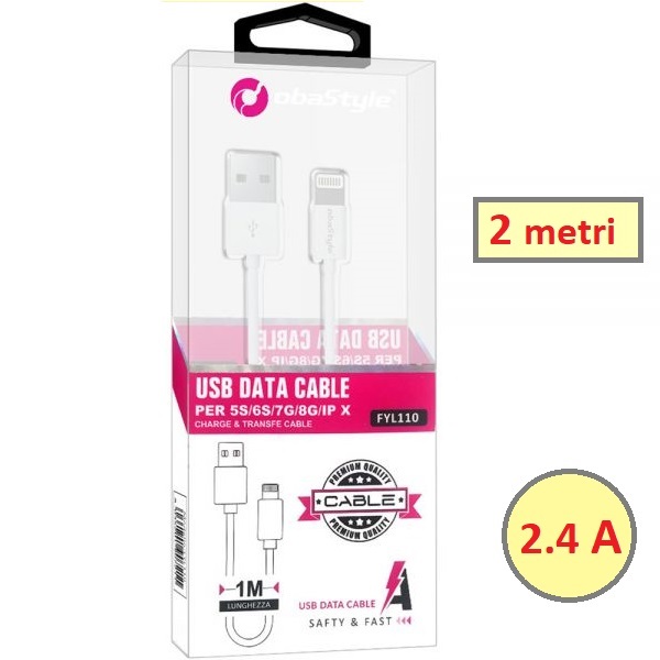 Cavo USB lightining - iPhone - 1 metro - Clicca l'immagine per chiudere