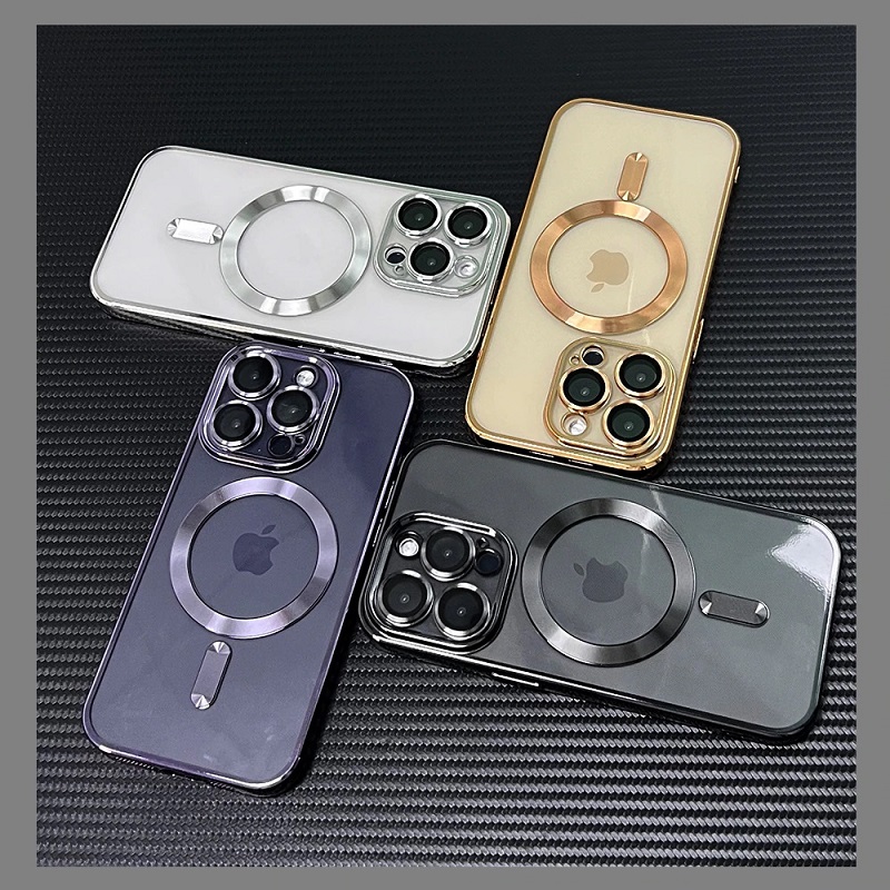 Magnetic Safe Transparent case with colors and hole